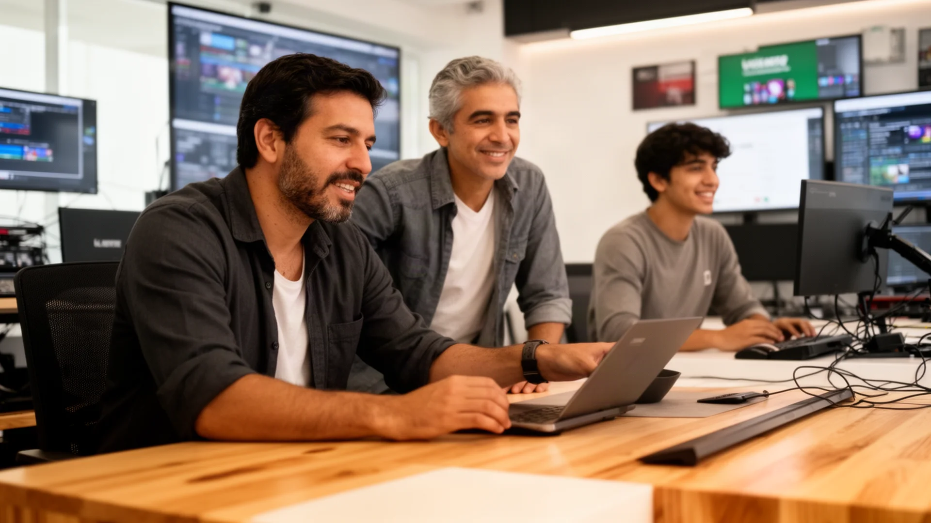 Equipo mexicano operando contenido y medios en un espacio contemporáneo